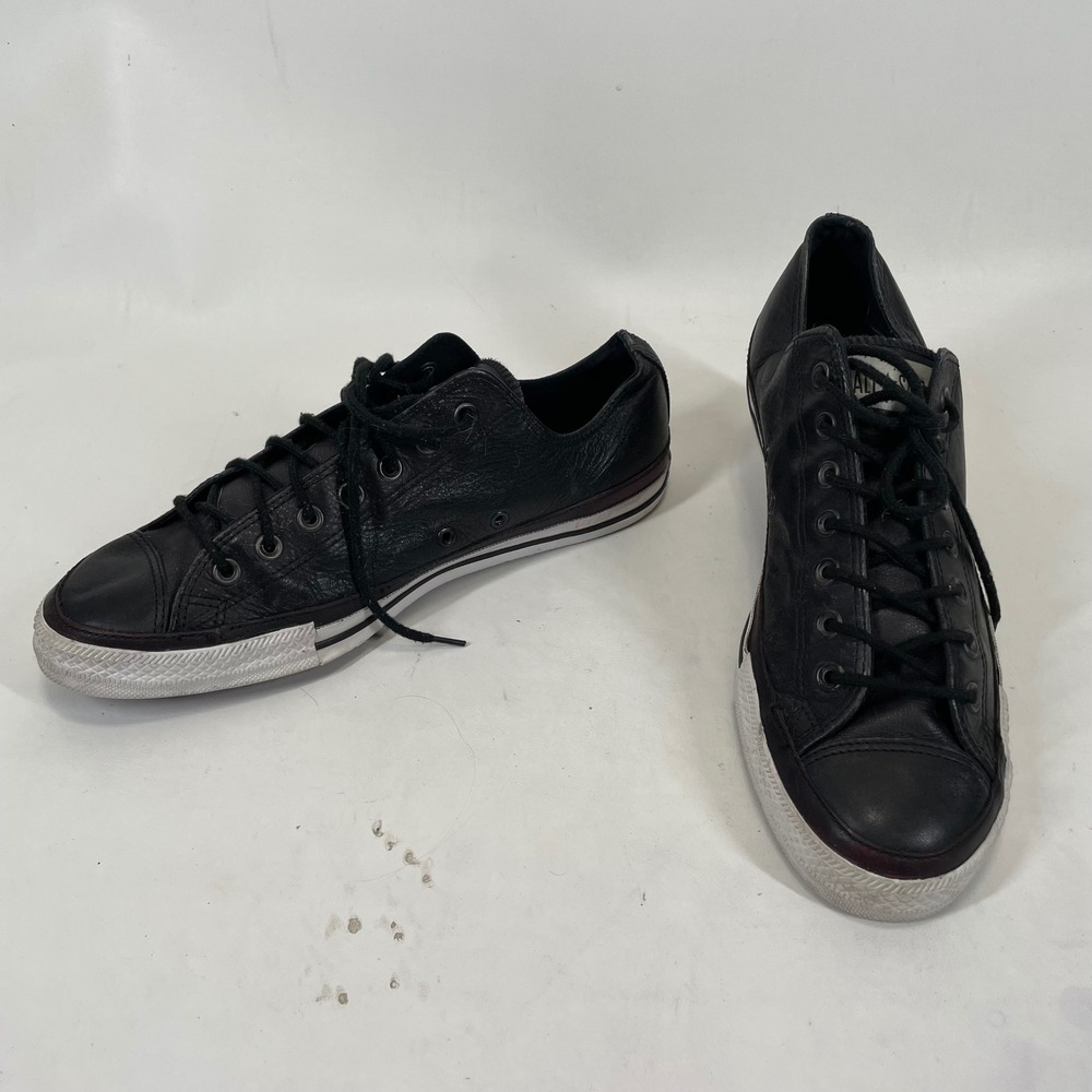 Converse Chuck Taylor All Star Black Leather Low Top Sneakers 125572C Mens 11